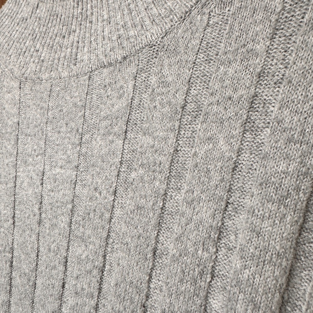 Torrid Women Plus Size 1 Grey Ribbed Knit Mock Neck Long Sleeve Sweater 41255248 - Picture 3 of 7